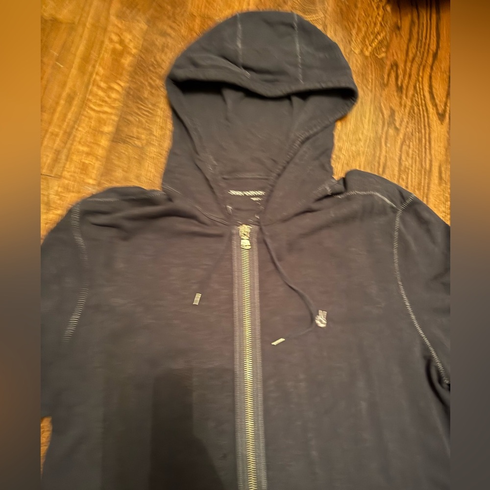John Varvatos Blue Zip Hoodie Large - Picture 2 of 7